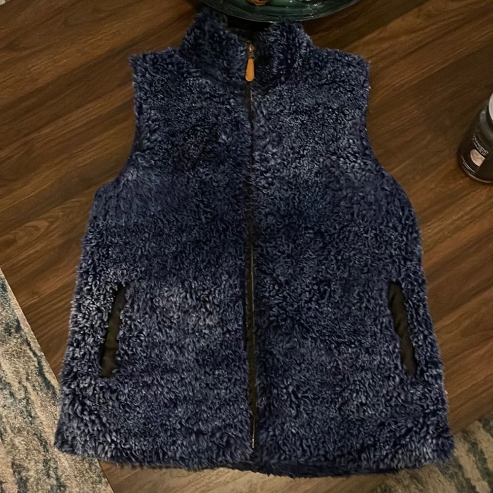 Simply Southern faux fur blue vest